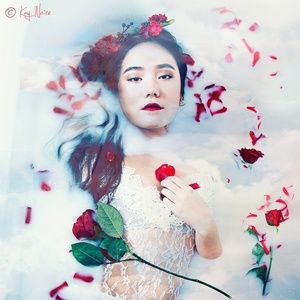 Sheer Lace Floral V Neck 3/4 Sleeve Sexy Mini